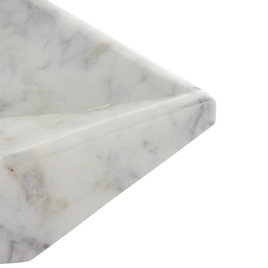White Marble Geometric Square Tray